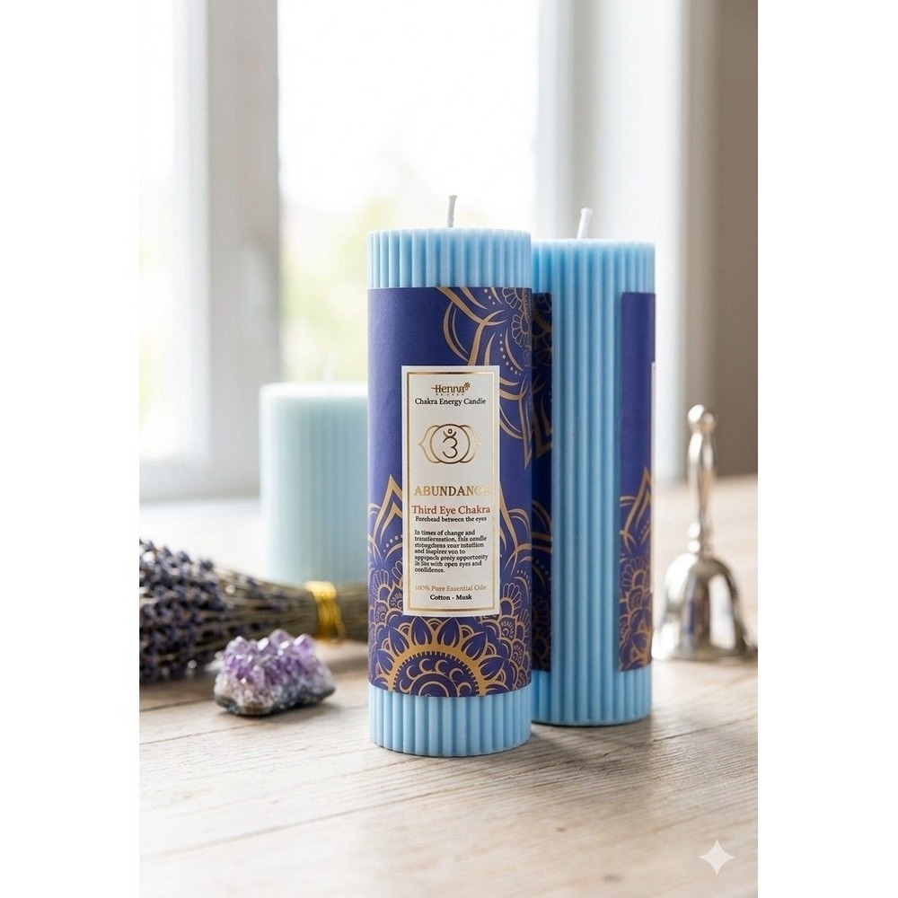 Thrid Eye- Abundance Chakra Candle - (cotton & musk)